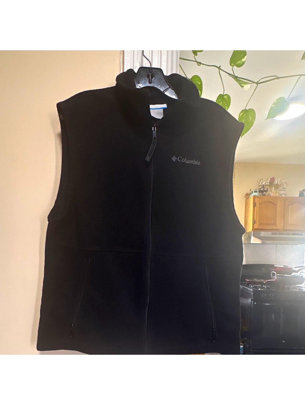 Columbia Men's Black Solid Full Zip Vest w/ Pockets Stand-Up Collar Size M